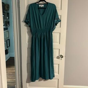 Teal Embroidered Margaux Rivera Dress